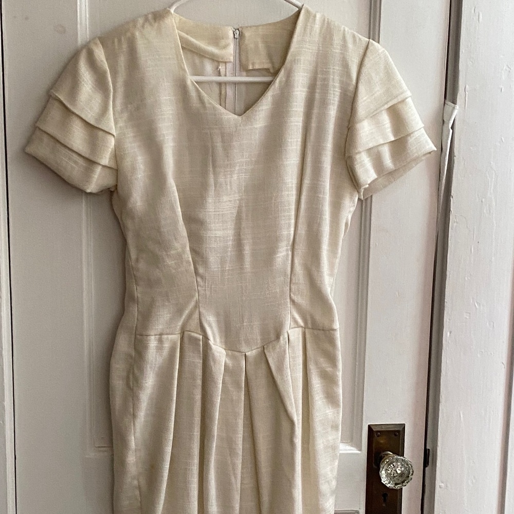 Vintage Cream Linen Dress